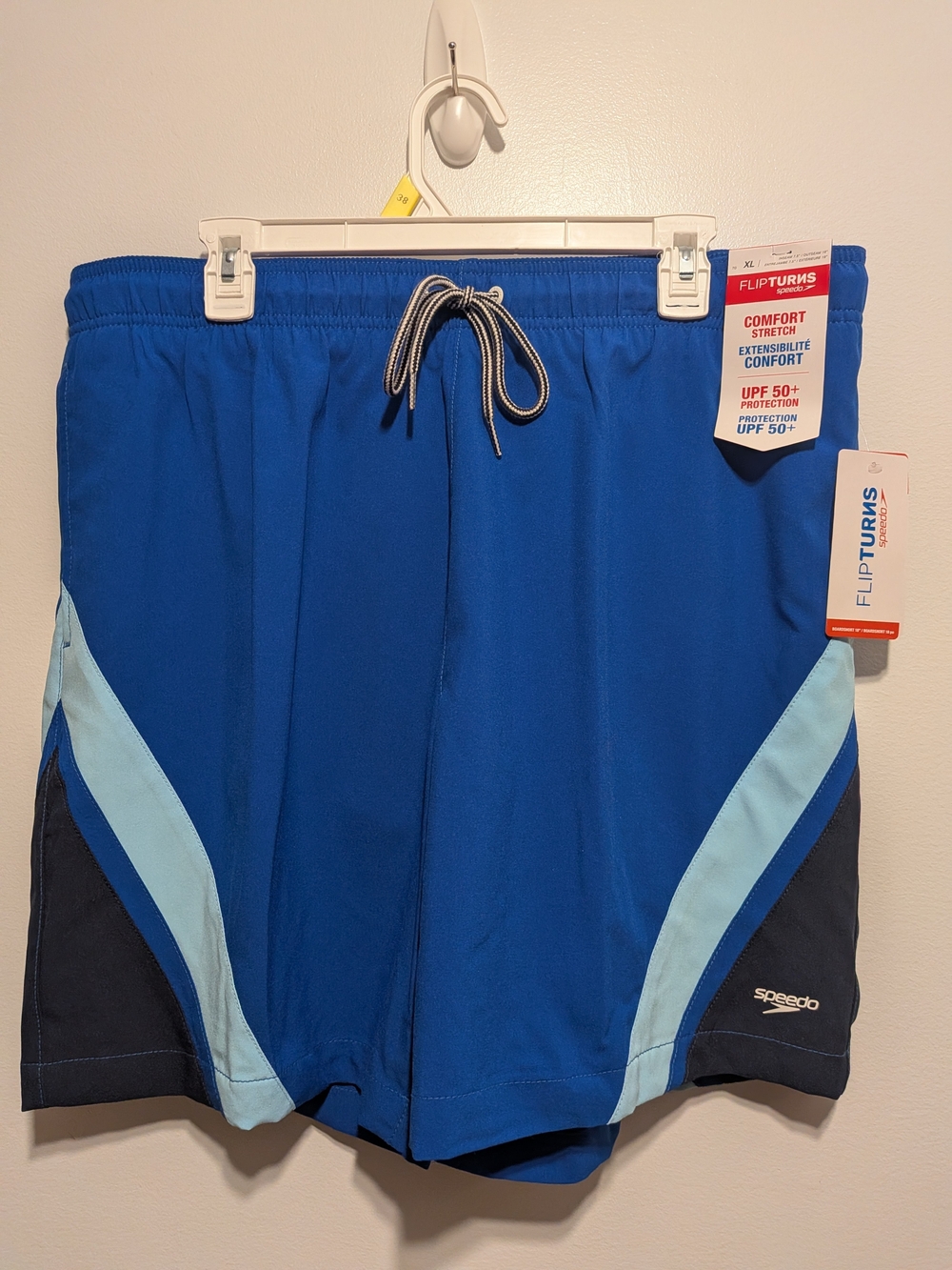 Speedo Men’s Royal Blue and Light Blue Panel Swim Trunks